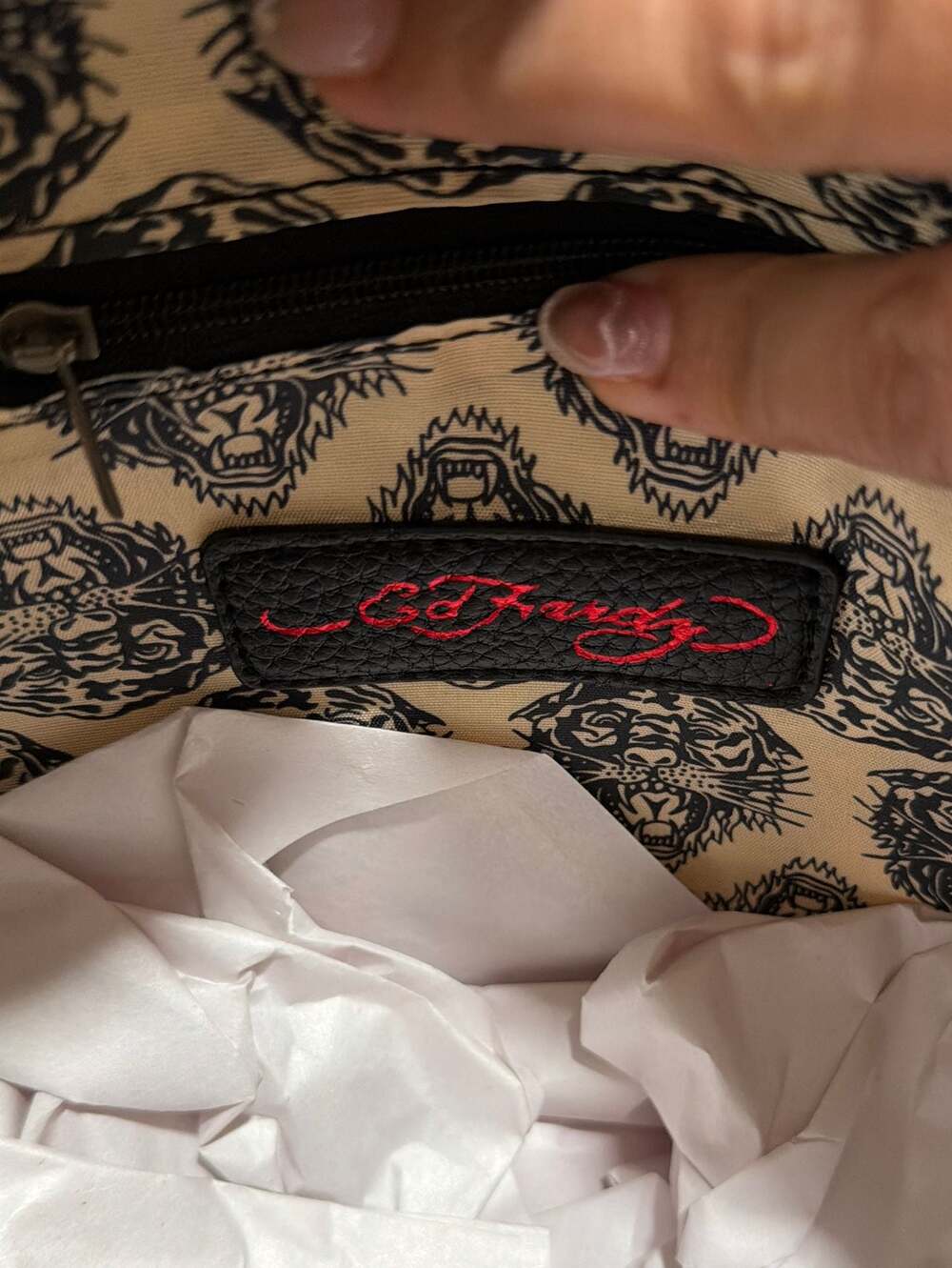 New with Tags*Ed Hardy* Mini Backpack with Rhinestones and Heart Charm - Picture 6 of 11